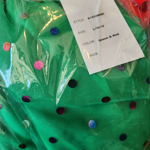 Unique Vintage, size L10-12, green & red skirt - Picture 4 of 5